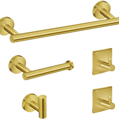 5 PCS Matte Black Bathroom Hardware Set