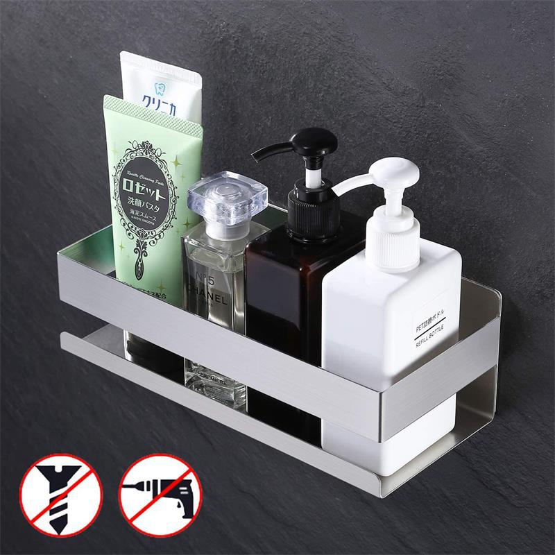 Amazon Hot Selling Self Adhesive Shower Shelf – Bathroom Shelf Stick on Wall Shower Caddy Stainless Steel