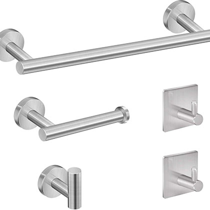 5 PCS Matte Black Bathroom Hardware Set