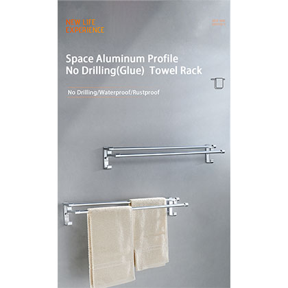 Bathroom Shower Towel Rail No-drilling(Glue)