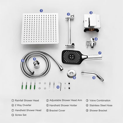 High Pressure Waterfall Shower System Faucet Set