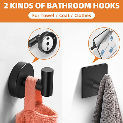 5 PCS Matte Black Bathroom Hardware Set