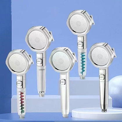 High Pressure Handheld Shower Head 4 Settings,High Flow Hand Held Shower Head in Chrome