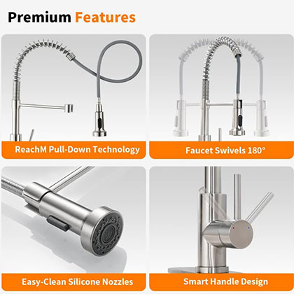 Factory Supply 4Functions Kitchen Shower Tap