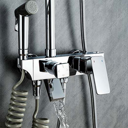 4 Functions Brass Bathtub Bathroom Shower Faucets Mixers