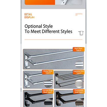 Bathroom Shower Towel Rail No-drilling(Glue)