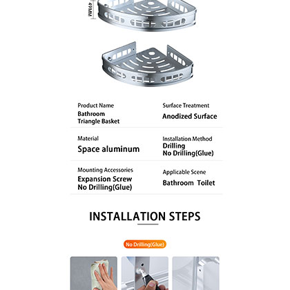 Bathroom Corner Shelf Shampoo Holder