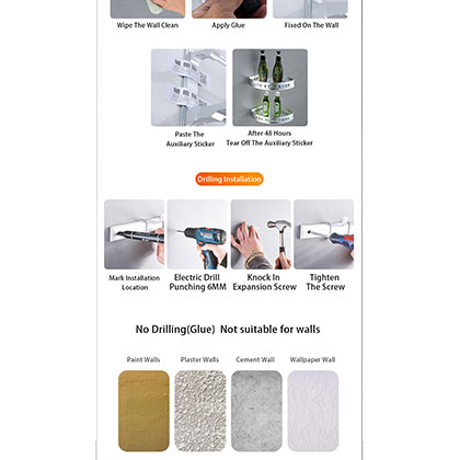 Bathroom Corner Shelf Shampoo Holder