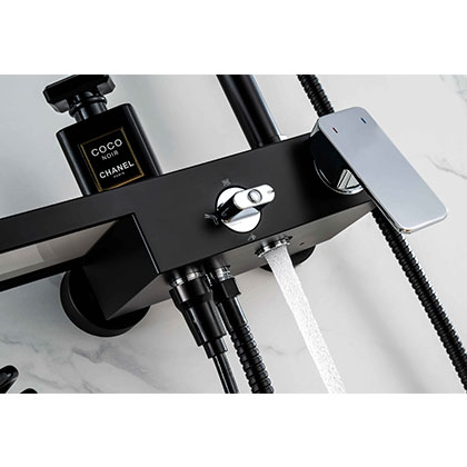 Smart Adjustable Temperature Bathroom Brass Shower Faucet Mixer Tap Column Set Kit